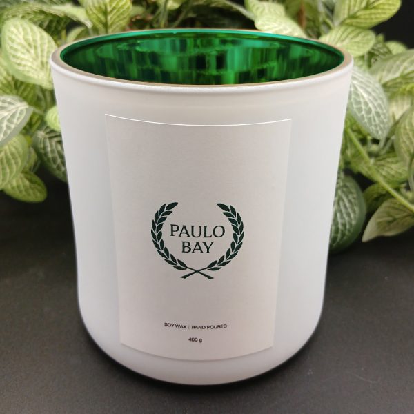 Paulo Bay 400g Candle Refill Vessel Green Lined